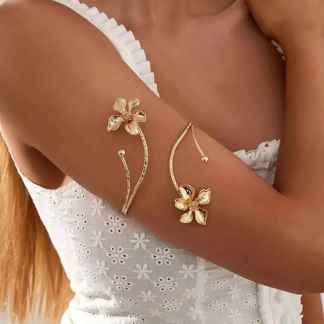 Authentic The Gilded Blossom Open Arm Cuff