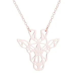 Authentic Celestial Giraffe Origami Talisman 18K Rose Gold Geometry