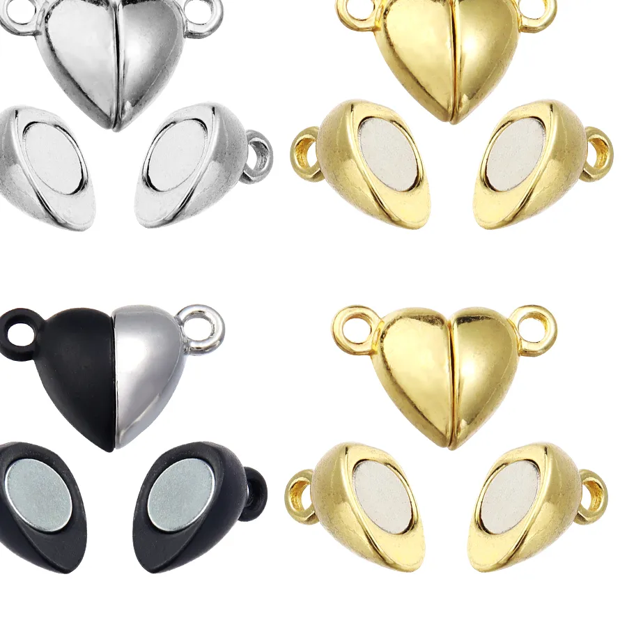 Authentic 5pcs/Lot Love Heart Shaped Magnetic Clasps for Necklace Bracelet Magnet End Clasp Connectors DIY Jewelry Making Supplies