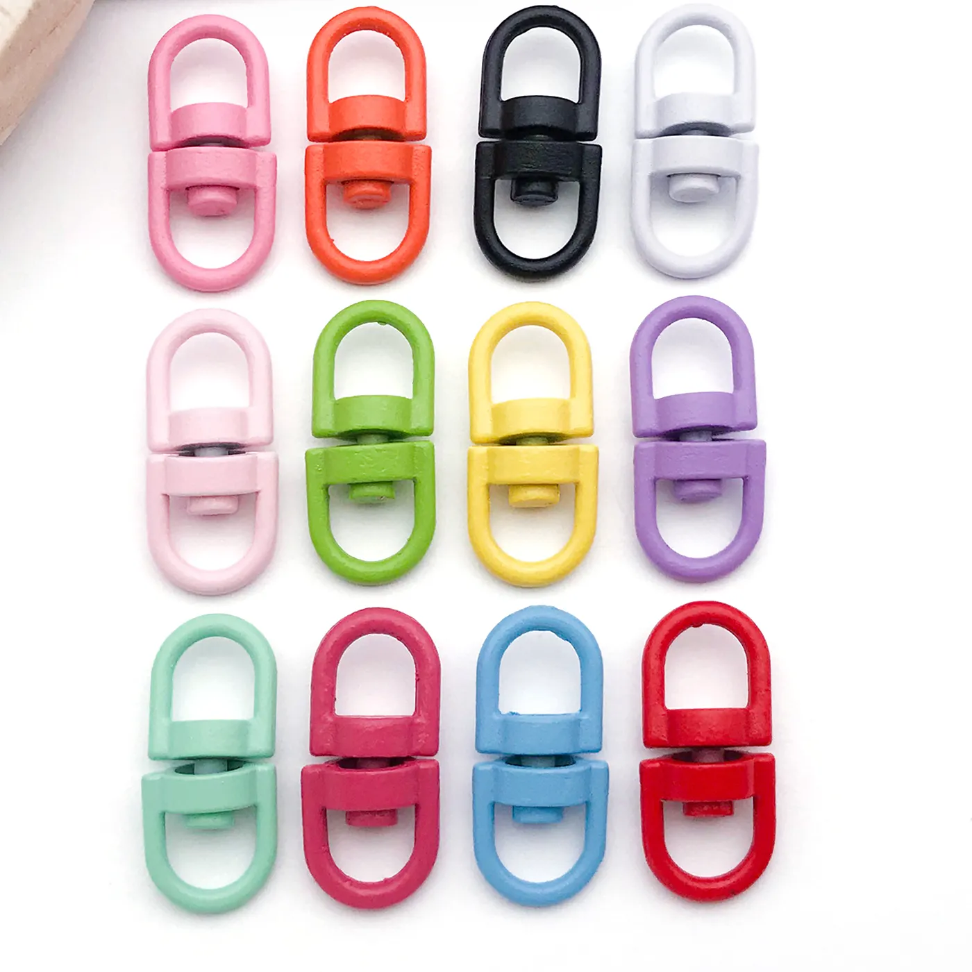 Authentic 20pcs Metal Rotate Buckle Key Rings Swivel Dog Buckle Holder Connectors for DIY Keychain Jewelry Making Accessories