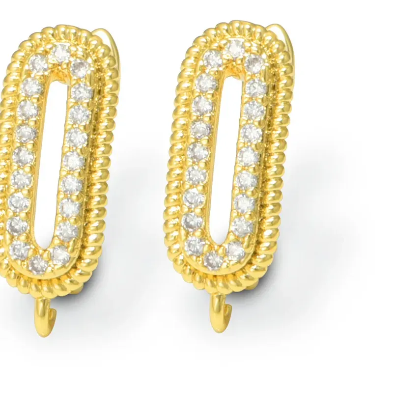 Authentic 1 Pair 18K Gold Plated Earring Hooks Clasps Anti-Fade DIY Women Jewelry Making Accessories