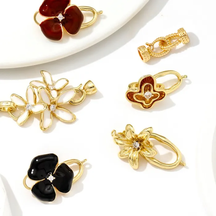 Authentic Multi Styles 18K Gold Plated Pearl Clasp Connector Clasps Accessories,Fastener For Jewelry,DIY Jewelry Making Supplies