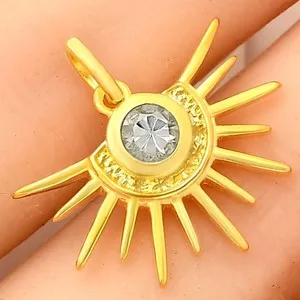 Authentic Radiant Solar Eclipse 18K Gold Plated Talisman