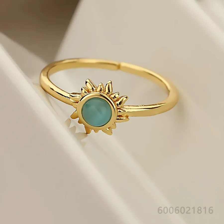 Authentic Celestial Blue Sun Open Ring A Silver Talisman Of Radiant Grace