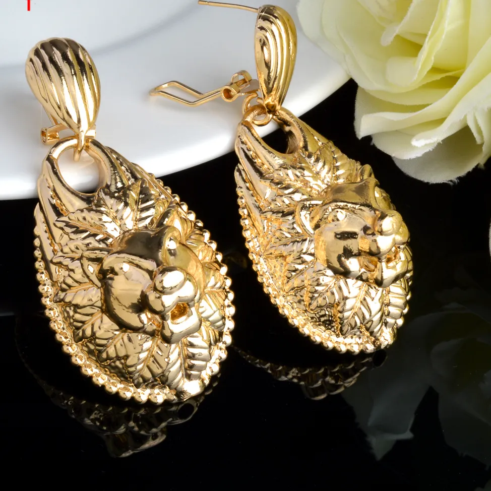 Authentic Sunny Jewelry Hanging Earrings for Women Leopard Pendant Gold Plated Leaf Drop&Dangle Panther Accessories Party Jewellery Gift