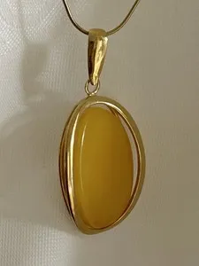 Authentic Solar Soul Gold Plated Baltic Amber Talisman On Sterling Silver