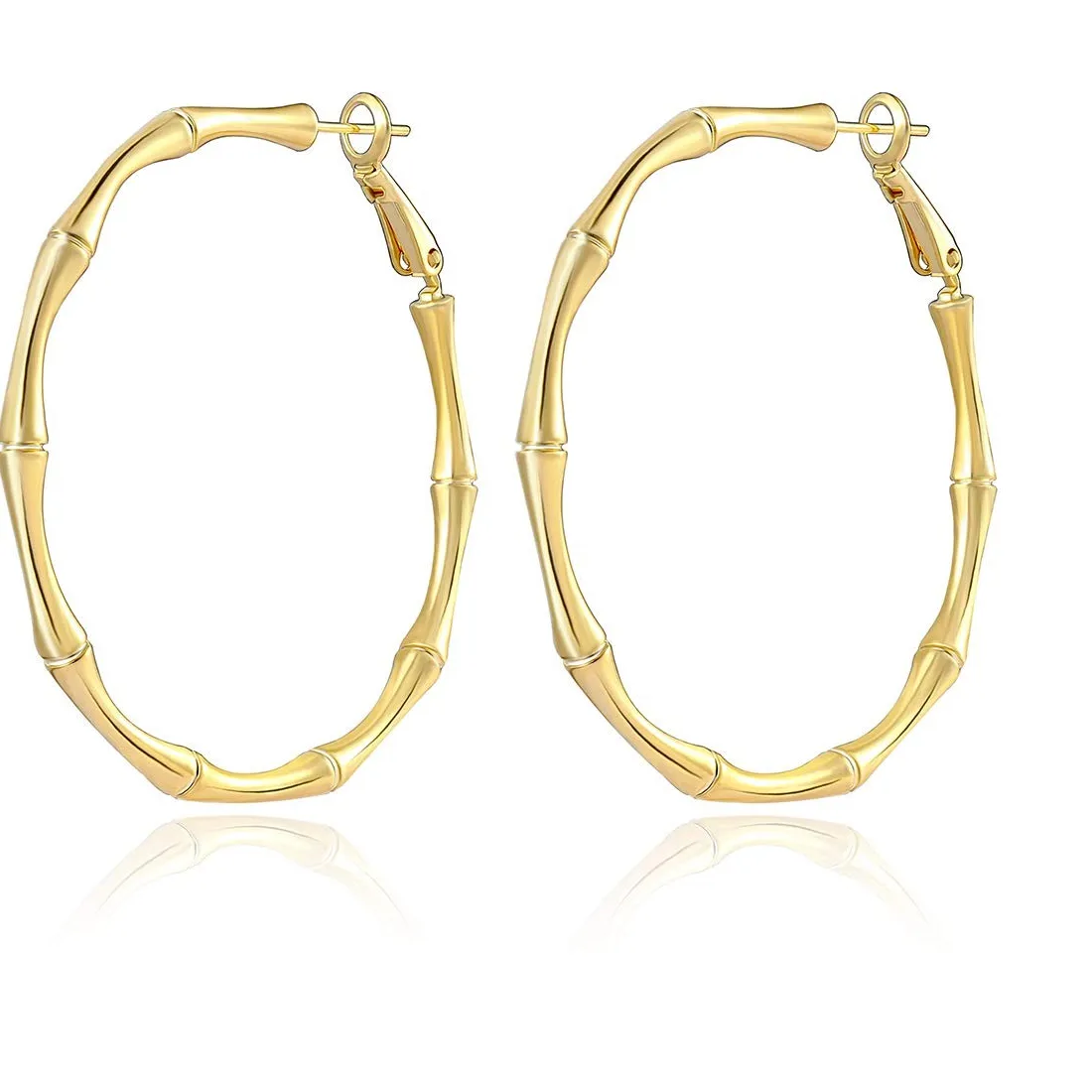 Radiant Groves 14K Gold- Plated Bamboo Hoop Talismans