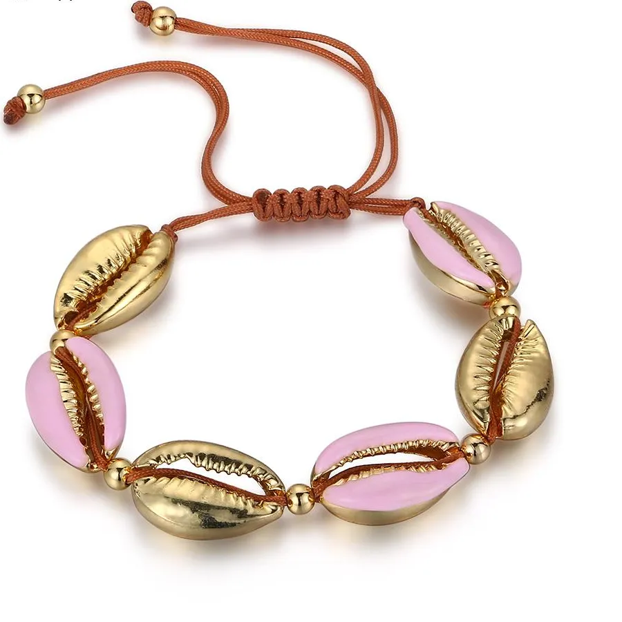 Authentic Tides of Protection: Pink Gold Seashell Charm Bracelet