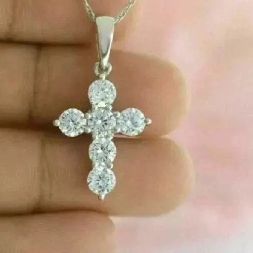Authentic Eternal Radiance 2 Carat Lab Diamond Cross Pendant