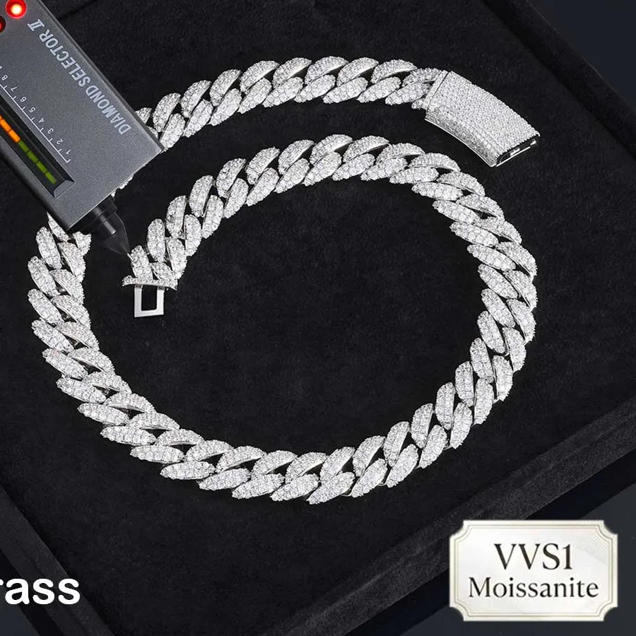 Authentic The Luminescent Vvs1 Moissanite Solar Cuban Link Talisman