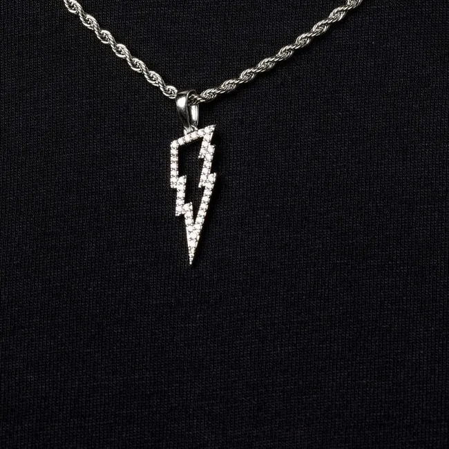 Authentic The Tempests Spark Micro Lightning Bolt Talisman In Radiant 14K White Gold Finish