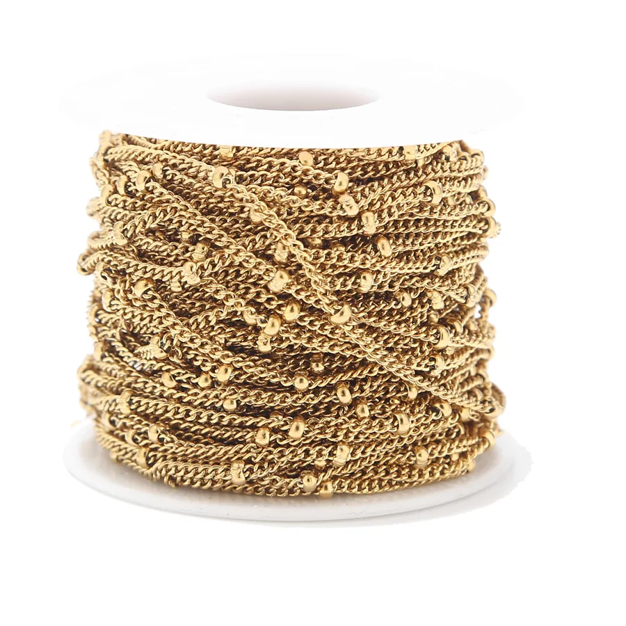 Authentic Celestial Harmony: 2 Meters Gold-Toned Satellite Chain