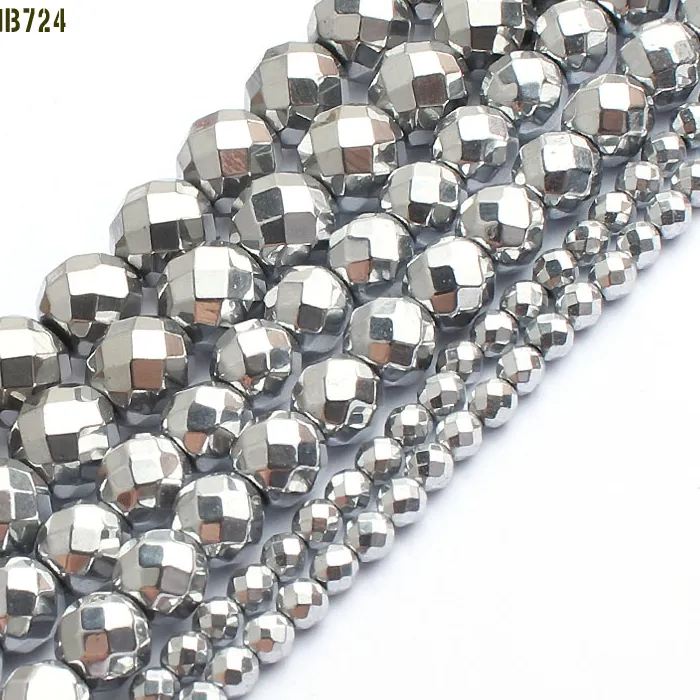 Authentic Celestial Mirror Faceted Hematite Strands