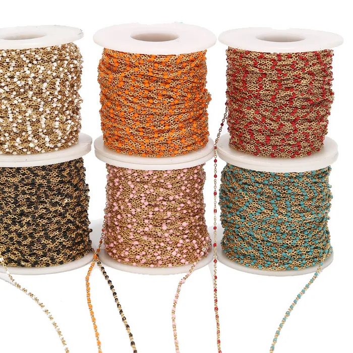 Authentic 2 meters 1.5MM Width Gold Cable Chain Enamel Satellite Cable Link Chain For Bracelet Necklace Anklet Making