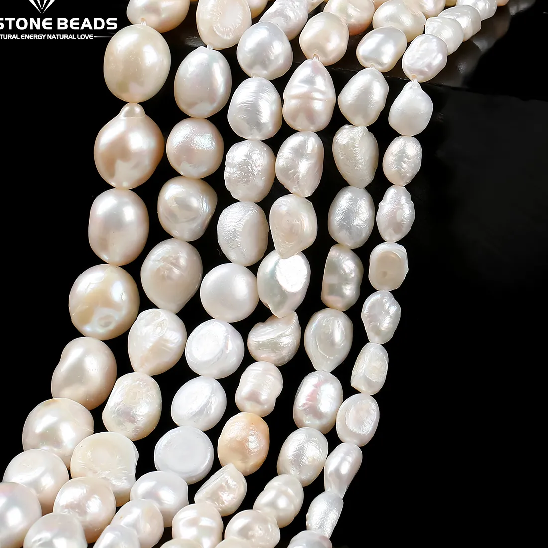 Authentic Tears of the Moon: 15-Inch Natural White Freshwater Pearl Strands