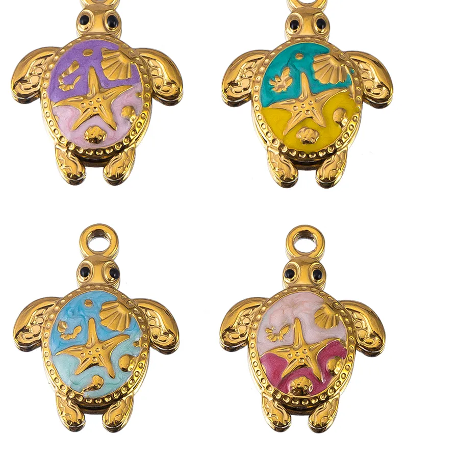 Authentic 2pcs 5pcs Charms Summer Turtle Charm for DIY Earring Jewelry Materials Making Pendant Supplies Crafts