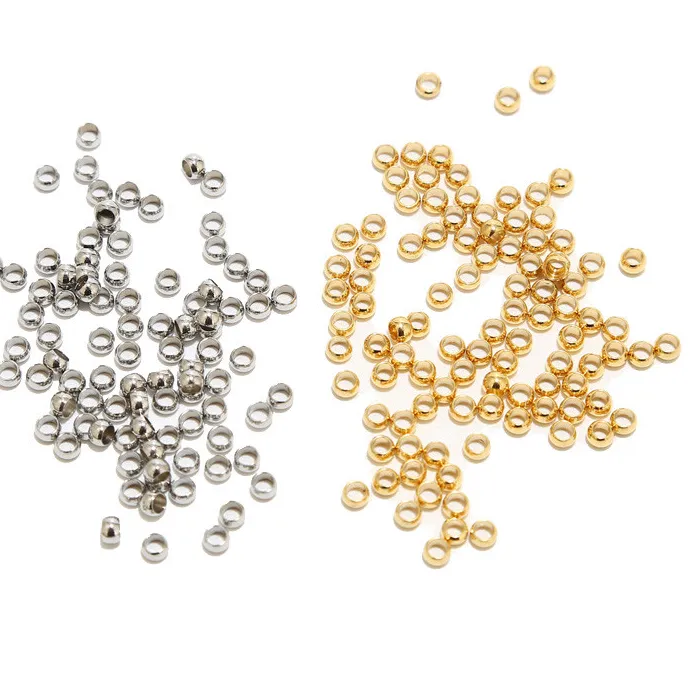 Authentic 100pcs 1.5 2 2.5 3mm Stopper Spacer Beads Positioning Ball Crimp End Beads for DIY Jewelry Making Supplies