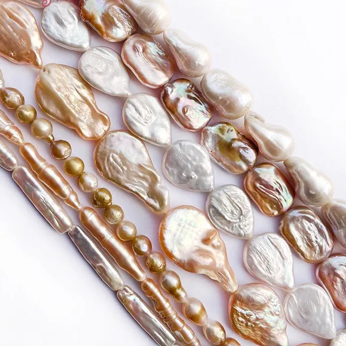 Authentic Radiant Tides: Natural Freshwater Pearl Sacred Strands