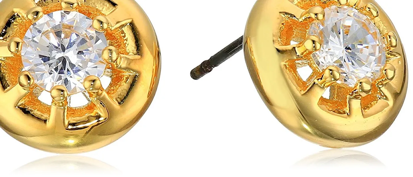 Authentic Midnight Radiance Gold- Plated Crystal Studs Of Eliza