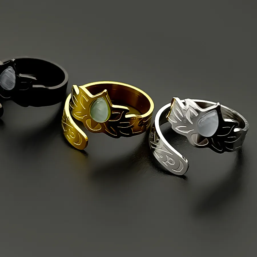 Authentic Lotus Flower Opal Stone Hindu Buddhist Wrap Open Rings for Women Men Gold Plated Healing Finger Ring Jewelry