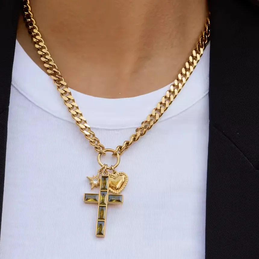 Authentic The Golden Hearth Of Devotion Stackable Cross Pendant