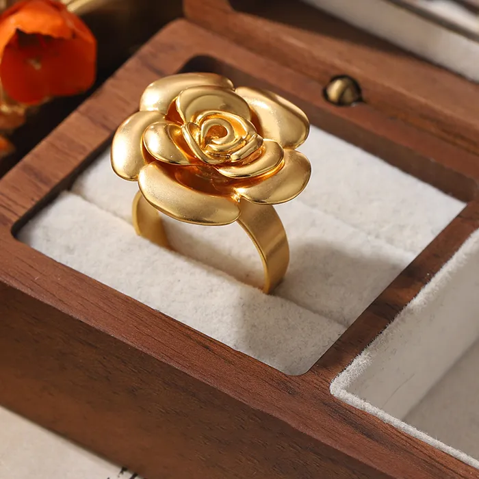 The Eternal Blossom Gilded Rose Ring