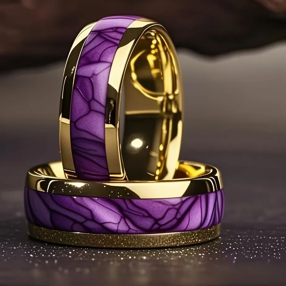 Authentic 8 Mm Amethyst Shell Talisman Ring