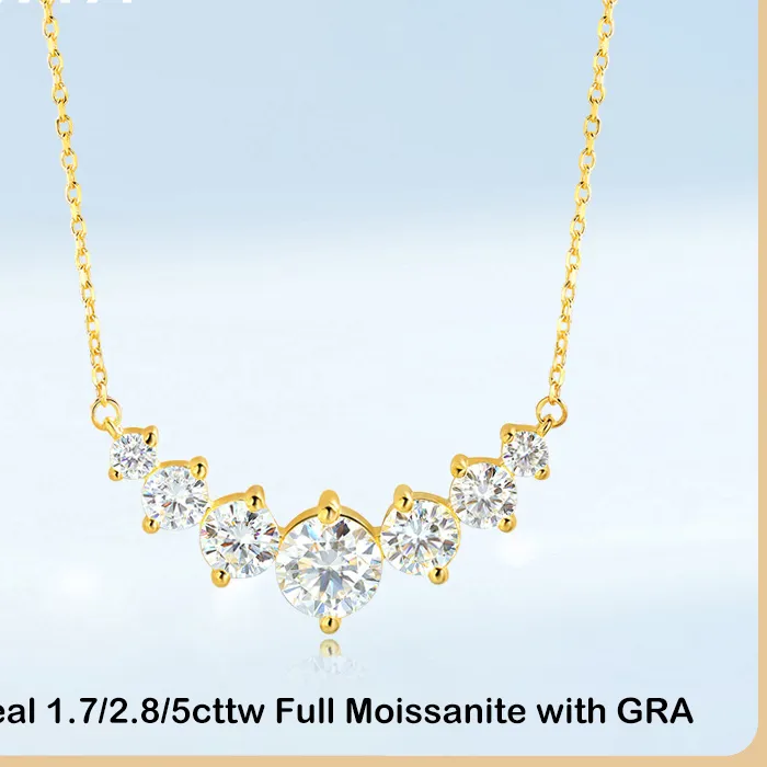 Authentic Celestial Moissanite Pendant 18K Gold Plated Harmony