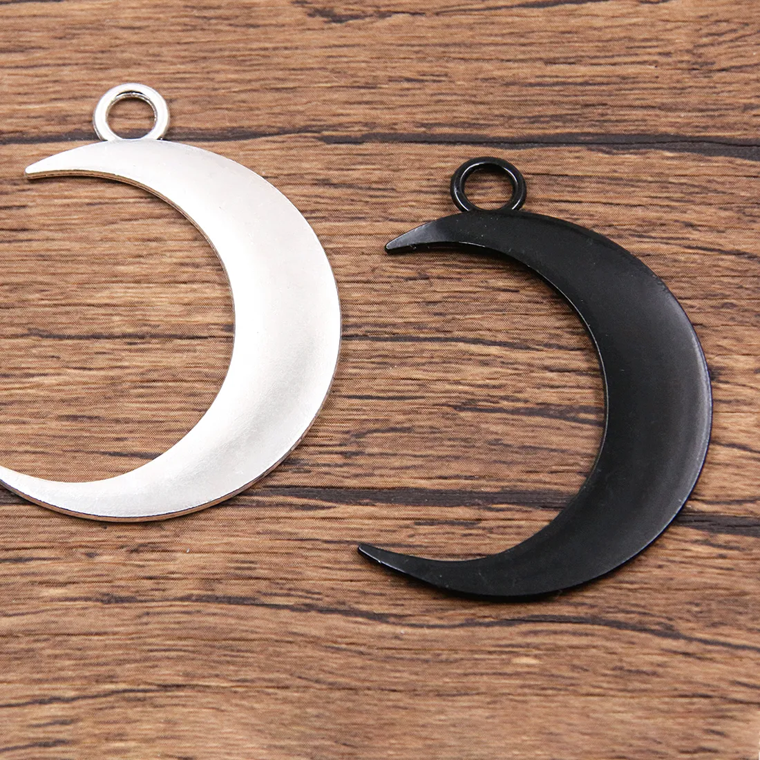 Authentic 8Pcs 31 45Mm 2Color Two- Sided Big Moon Charms Natural Pendant For Jewelry Making Diy Handmade Craft