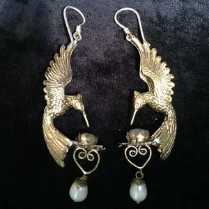 Authentic Hummingbird Lotus Earrings