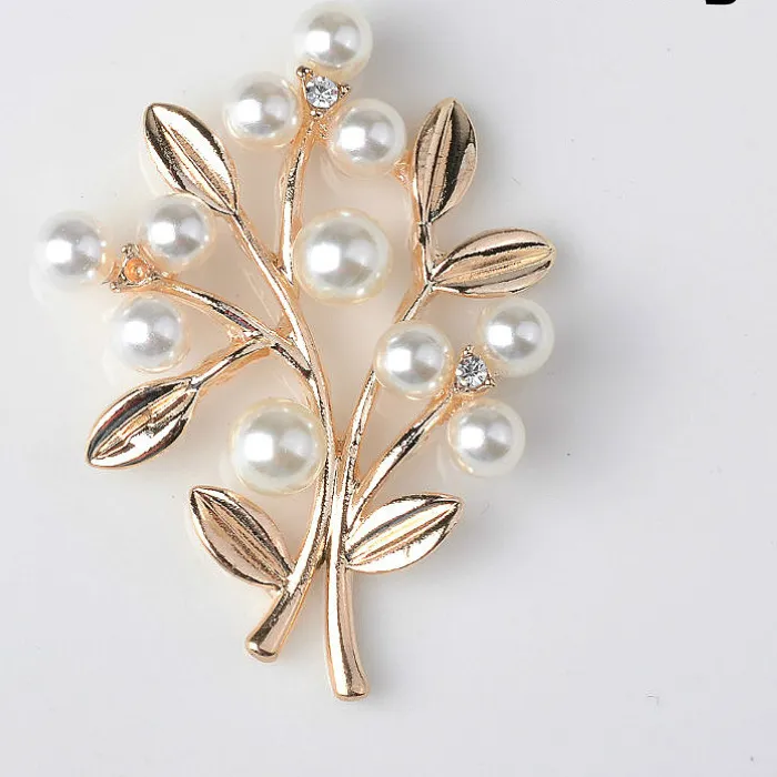 Authentic 30pcs 31*41mm Gold Color Alloy Imitation Pearl leaf Branch Charm Pendants for DIY handmade Wedding Jewelry Making Wholesale