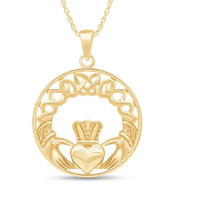 Authentic The Eternal Bond Celtknot Claddagh Gold- Plated Talisman