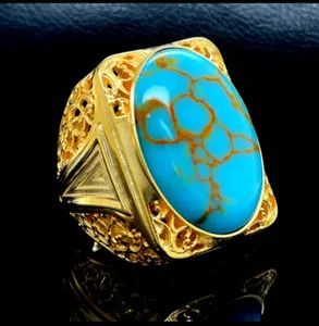 Authentic The Azure Sentinel 18K Gold- Plated Turquoise Talisman Ring
