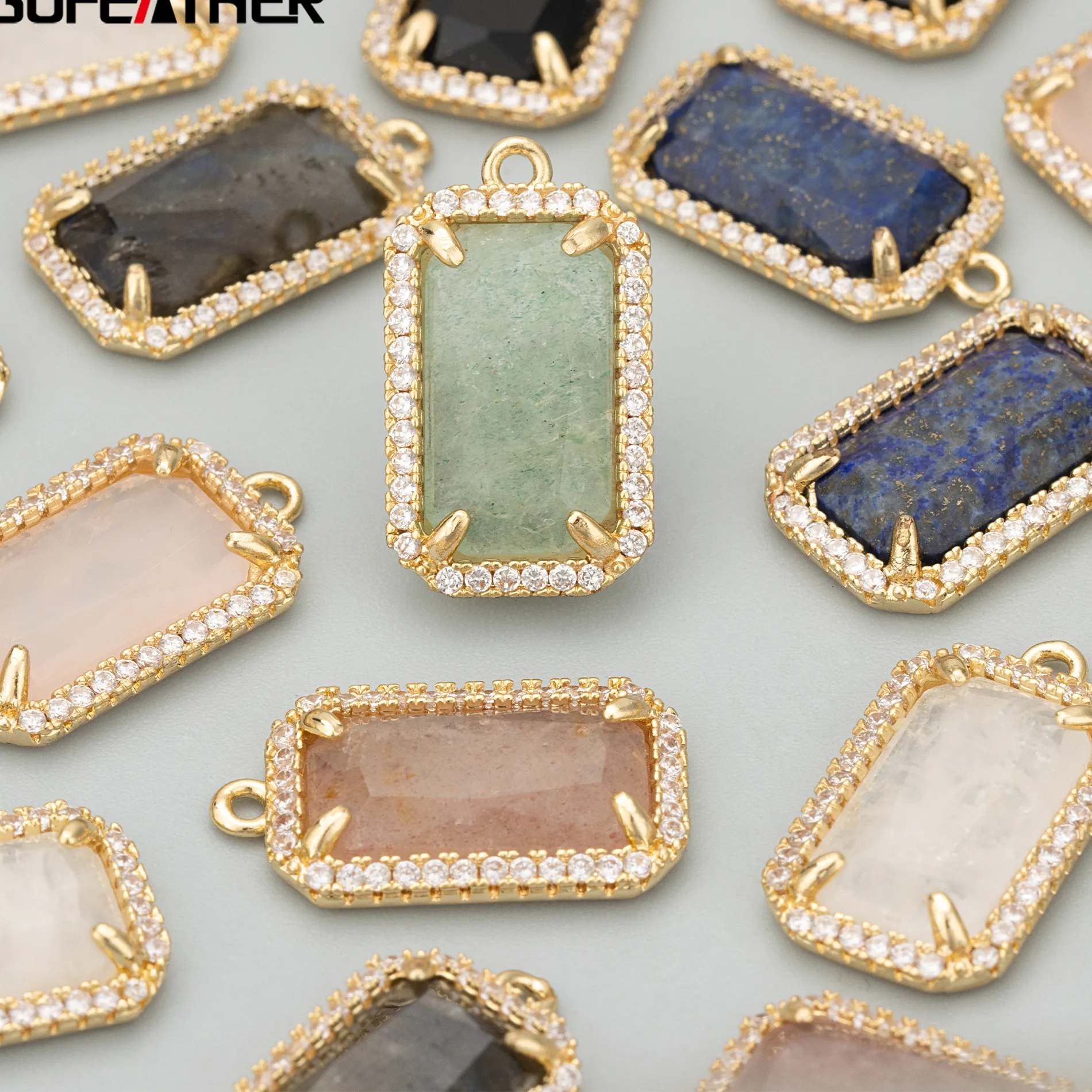 Authentic GUFEATHER ME53,jewelry accessories,18k gold plated,,natural stone,hand made,charms,diy pendants,jewelry making,4pcs/lot