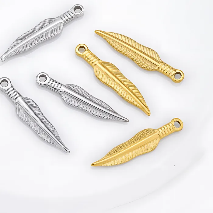Authentic 5Pcs Stainless Steel Small Charms For Jewelry Making DIY Women Necklace Earrings Gold Pendant Connector Crafts Materials Bulk