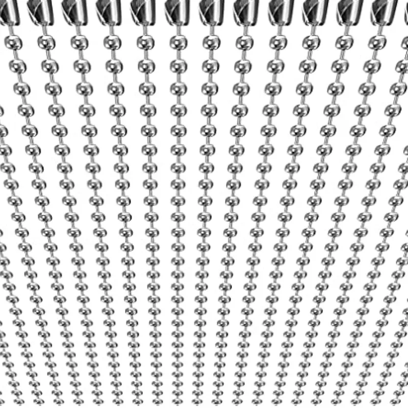 Authentic 50-Pack Dog Tag Chain Ball Chain Necklace Bulk, Beaded Necklace Chains for Jewelry Making DIY Crafts, Military Blank Dog Tag Ne