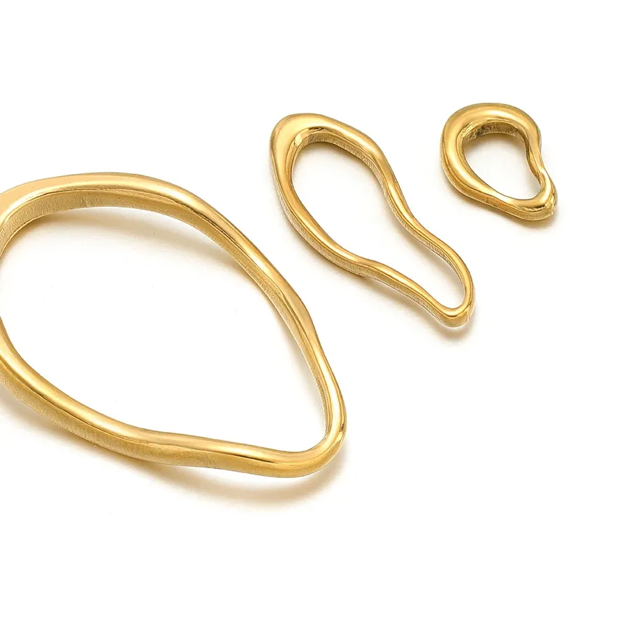 Authentic 5pcs Irregular Bezel Charms Gold Color Connectors Pendant Bulk for DIY Jewelry Making Earrings Bracelet Supplies