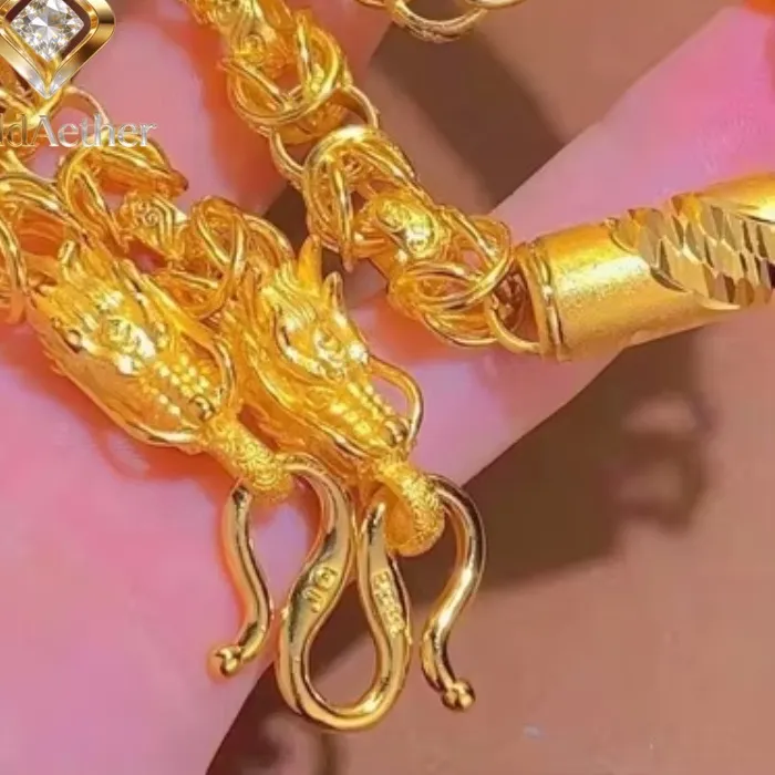Authentic The Sovereign Dragon And Phoenix 24K Gold- Plated Talismanic Chain