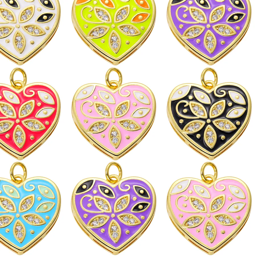 Authentic Sacred Protection Talisman: 18K Gold Plated Evil Eye & Heart Enamel Pendant for the Modern Mystic
