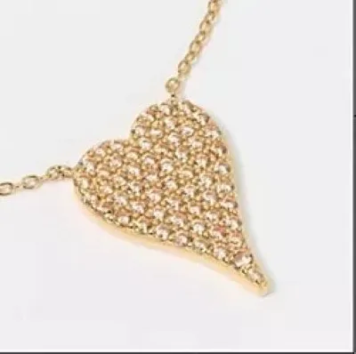 Authentic The Golden Hearth Of Desires- Champagne Heart Talisman With 16- Inch Radiant Chain