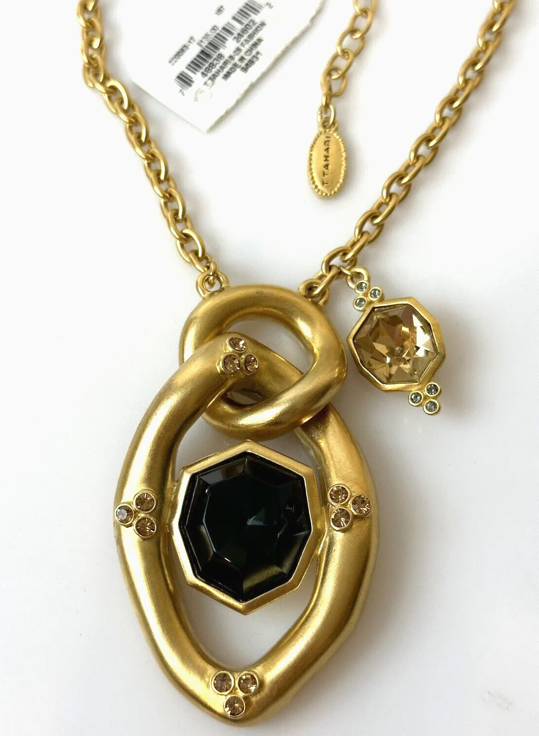 The Midnight Constellation 14K Gold- Plated Black Crystal Opera Talisman