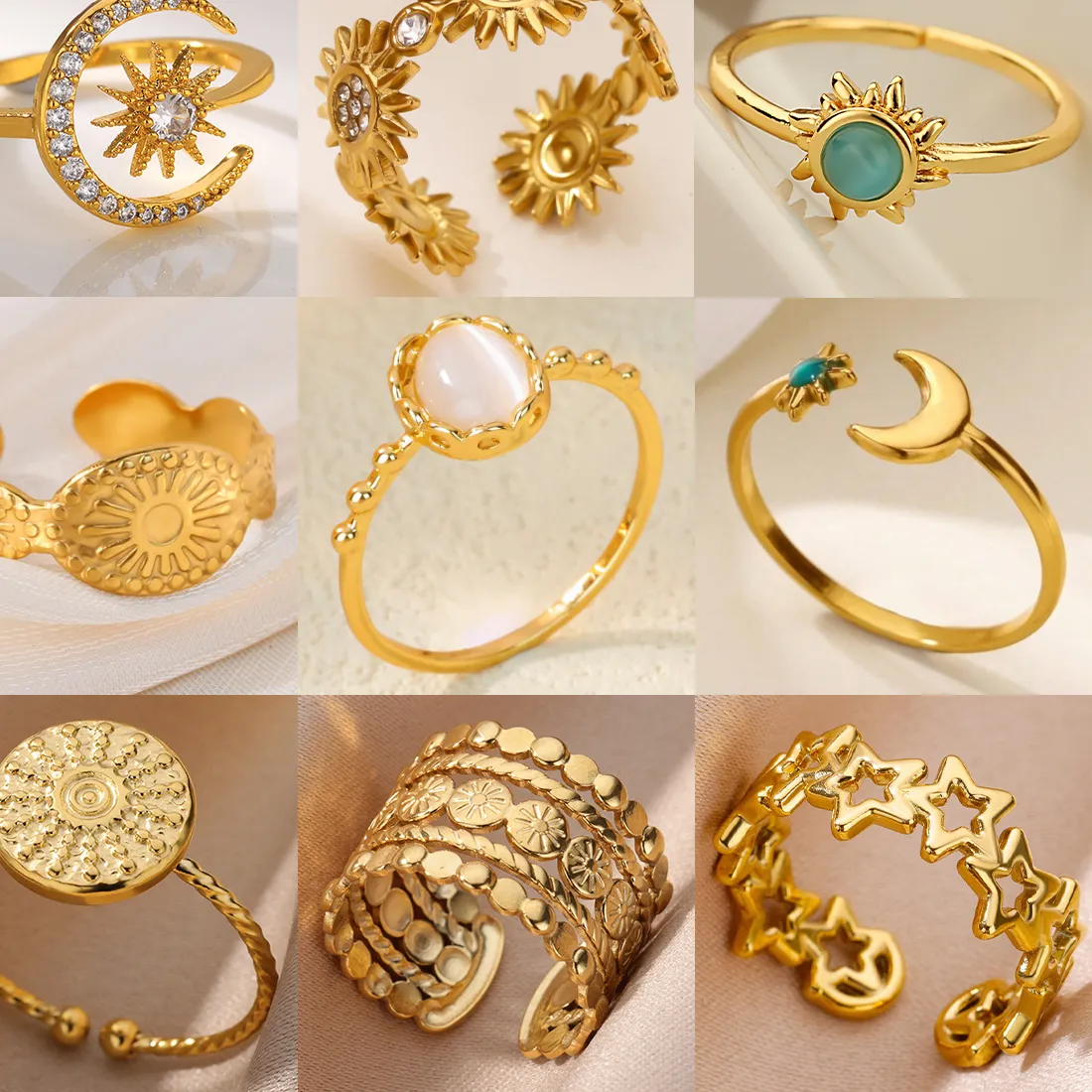 Authentic Celestial Alignment: The Sun, Star, and Moon Sovereign Ring
