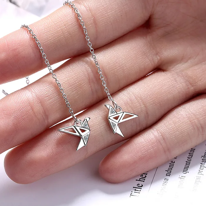 Authentic Wings Of Dawn Wishing Crane Golden Dangle Talisman