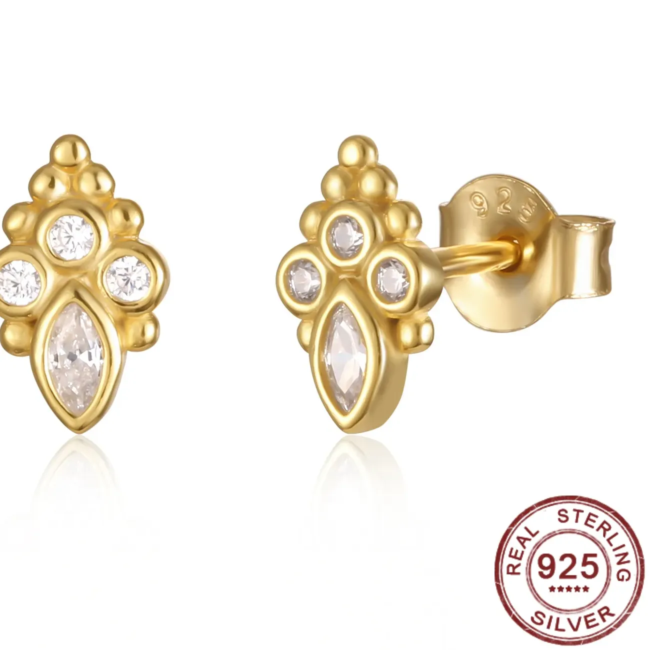Authentic Luminous Oval Clarity Studs: Vessels of Radiant Light