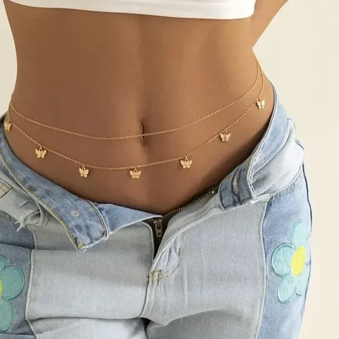 Authentic The Dual- Winged Whisper An Enchanted Gold- Plated Butterfly Waist Talisman