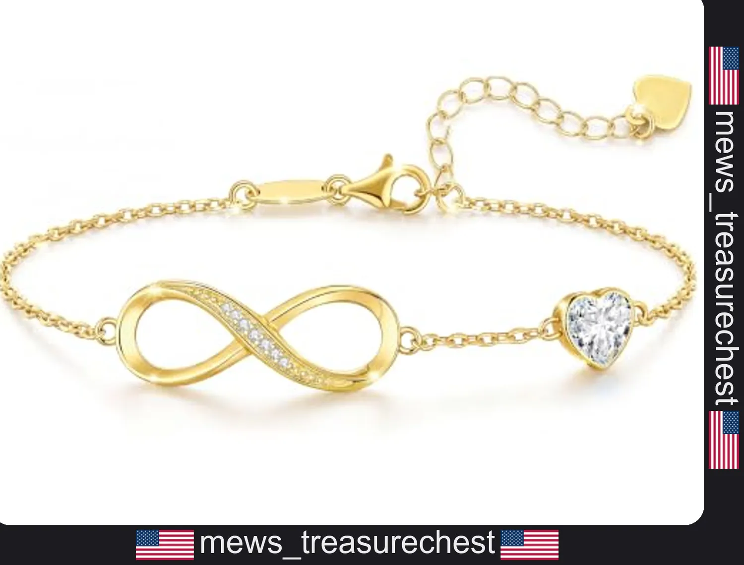 Authentic Infinity Of Birthstones 14K Gold Plated Spiritual Bracelet