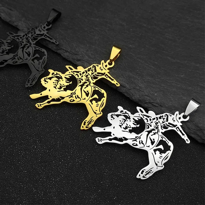 Authentic 3Pcs Matador Pendants For Women Men Stainless Steel Gold/Silver/Black Color Hip Hop Animal Bull Male Charms Jewelry