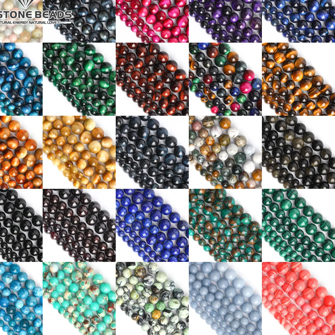 Authentic Natural Stone Tiger Eye Garnet Agate Quartz Round Loose Spacer Beads For Jewelry Making Diy Accessory 4 6 8 10Mm