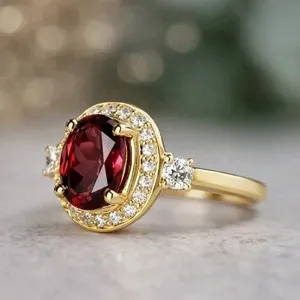 Authentic The Crimson Flame Talisman Ring In 14K Gold Plate