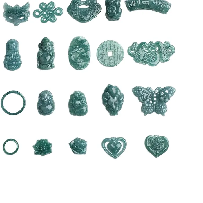 Authentic Twin Blue Water Jadeite Fox Talismans Of Whimsy And Protection